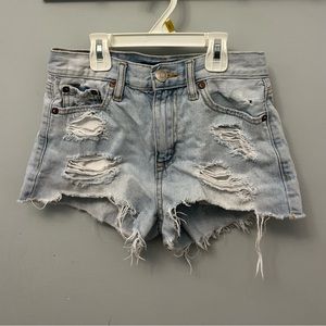 aeropostale high rise shorty jean shorts size 000